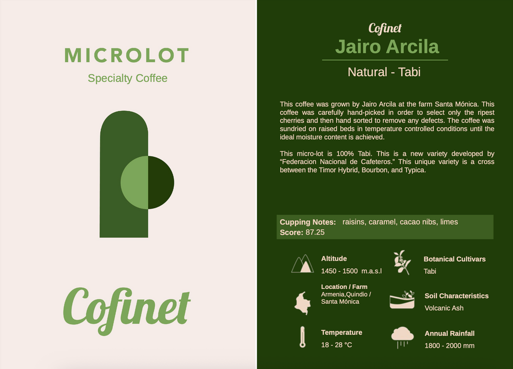 Colombian Jario Arcila Tabi Natural