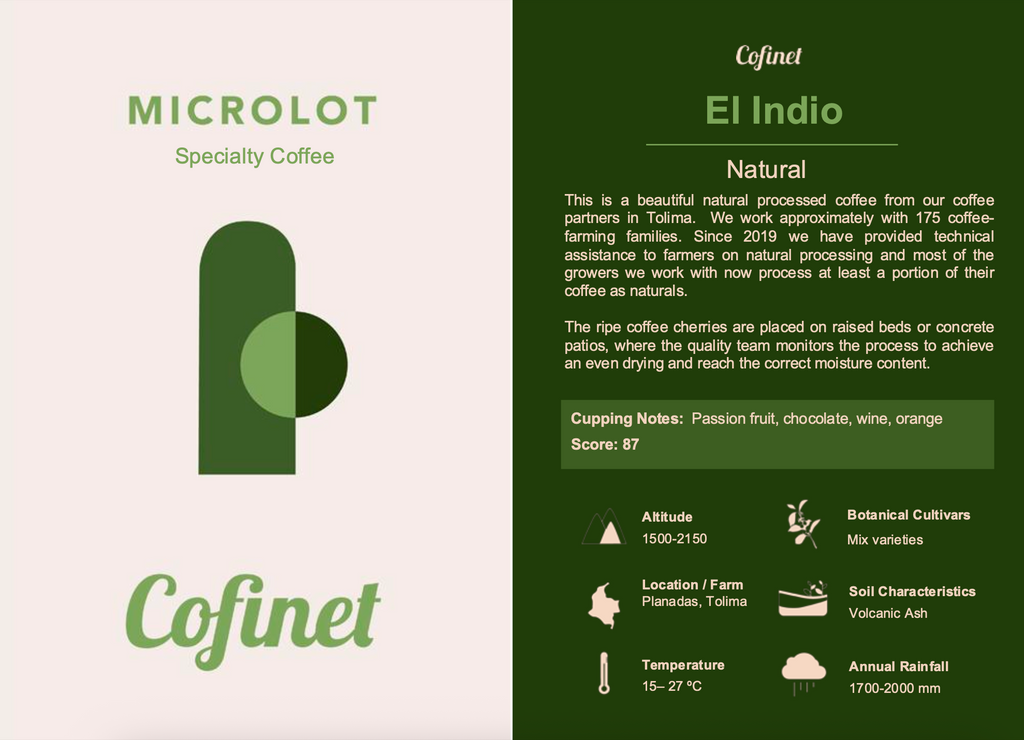 Columbian El Indio Mixed Natural